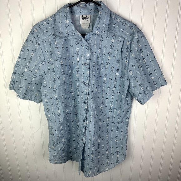Tcpestry Short Sleeve Button‎ up Vintage Size Large - Picture 1 of 6